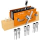 Set jig de gaurit cu auto-centrare Kenoeestar, aluminiu, 6 dimensiuni, ghid de gaurire cu lățime ajustabilă, aurie