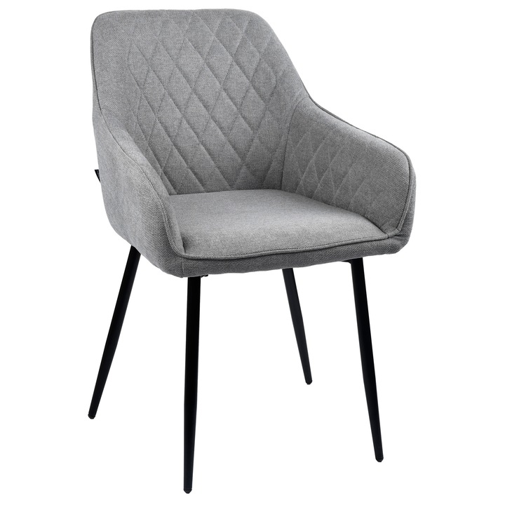 Scaun tapizat RELLO, ExitoDesign, gri, 56x62x83cm, metal