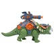 Jucărie Interactivă Dinozaur LuxAndra, Triceratops cu Mers Automati, Sunete și Lumini, Verde cu Albastru, Set cu Tun cu Proiectile cu Ventuze