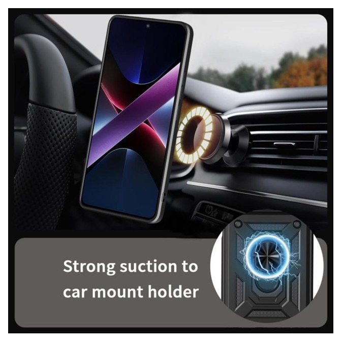 Husa Spate Upzz® Camshield Compatibila Cu Oppo Reno14 F / 14 FS 5G, Protectie La Camere, Inel Metalic, Stand - Negru