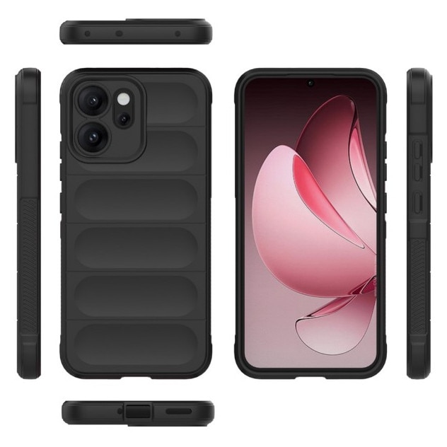 Husa Upzz® Magic Shield Pentru Oppo Reno14 F / 14 FS 5G, MicroFibra la Interior, Anti Sock - Black