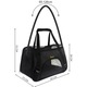 Geanta transport animale, ventilatie multipla, baza rigidizata, curea umar inclusa, suporta pana la 8 kg, 50 x 30 x 25 cm, poliester PVC fier, Negru