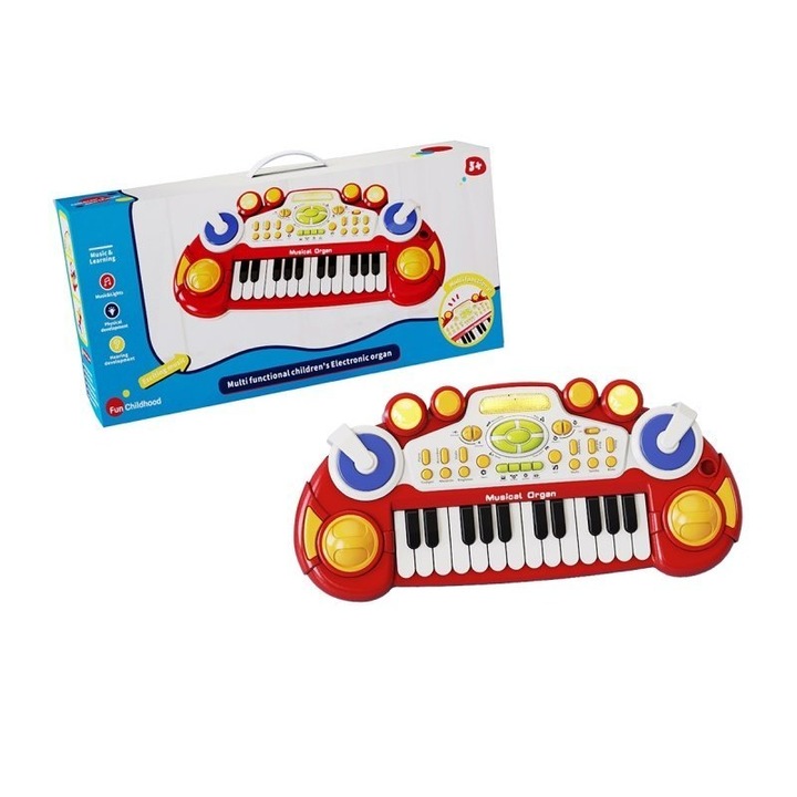 Pianino EBZCY-8032B, 14 clape, 28 butoane, multicolor, 49x23x9cm