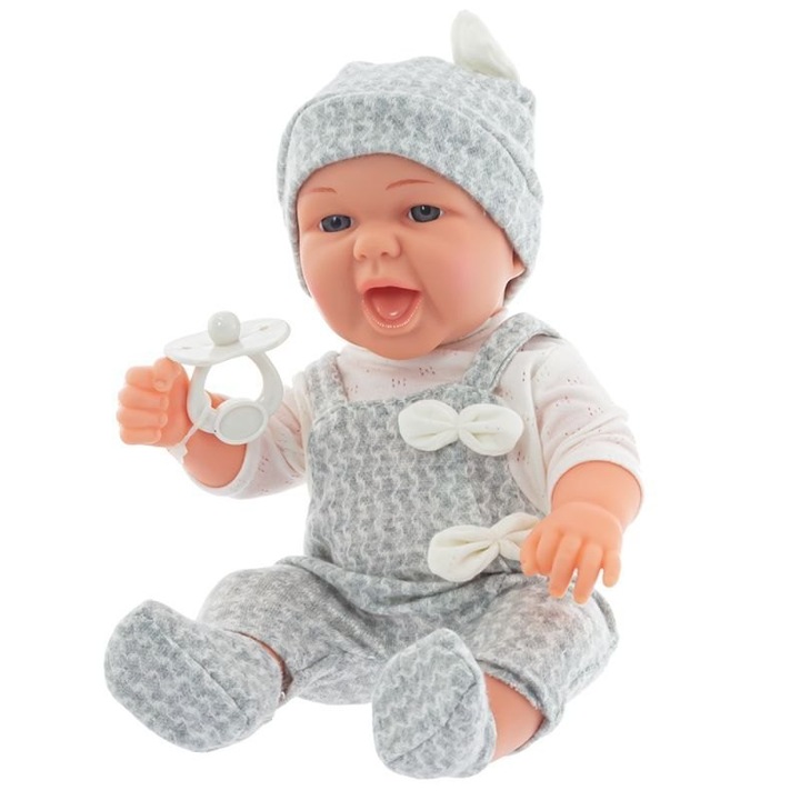 Papusa 29 cm, EUROBABY, set cu 3 piese, multicolor, 18x34x10cm