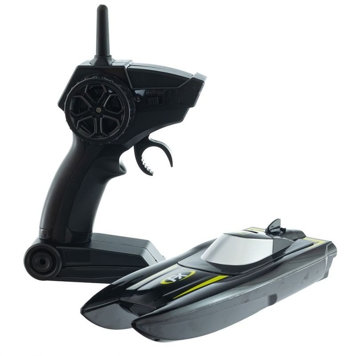 Лодка с дистанционно управление, мини, 1:47, многоцветна, 23x7,7x5,8см, комплект с акумулатор, кабел за зареждане