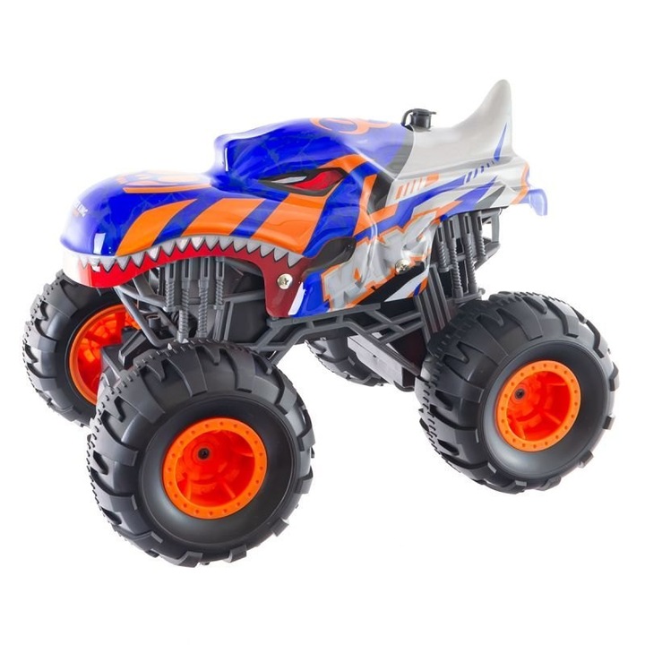 EUROBABY távirányítós autó, narancs/zöld, 29x23x21cm, akkumulátorral és töltővel