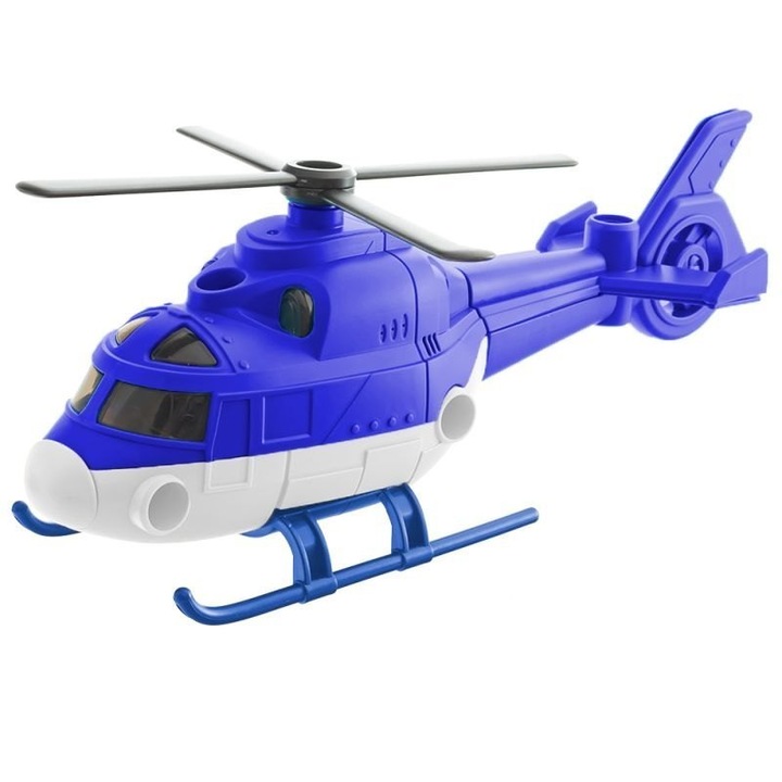 Elicopter de jucarie, EUROBABY, set cu surubelnita electrica, 2 figurine, 32x15x9cm
