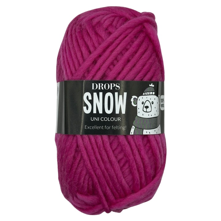 Fir gros DROPS Snow, 100% lana naturala, ideal pentru tricotat si crosetat, Magenta, 50g/50m