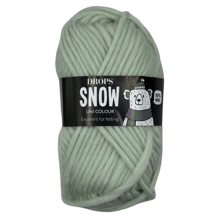 Fir gros 100% lana DROPS Snow, Verde Fistic, 50g/50m, ideal pentru tricotat, crosetat