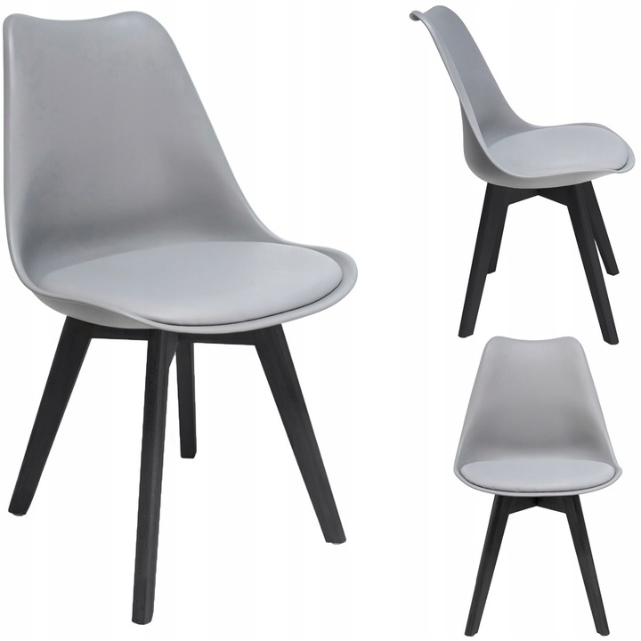 Scaun JUMI OSLO, gri, 81x48x55cm, suport 130kg