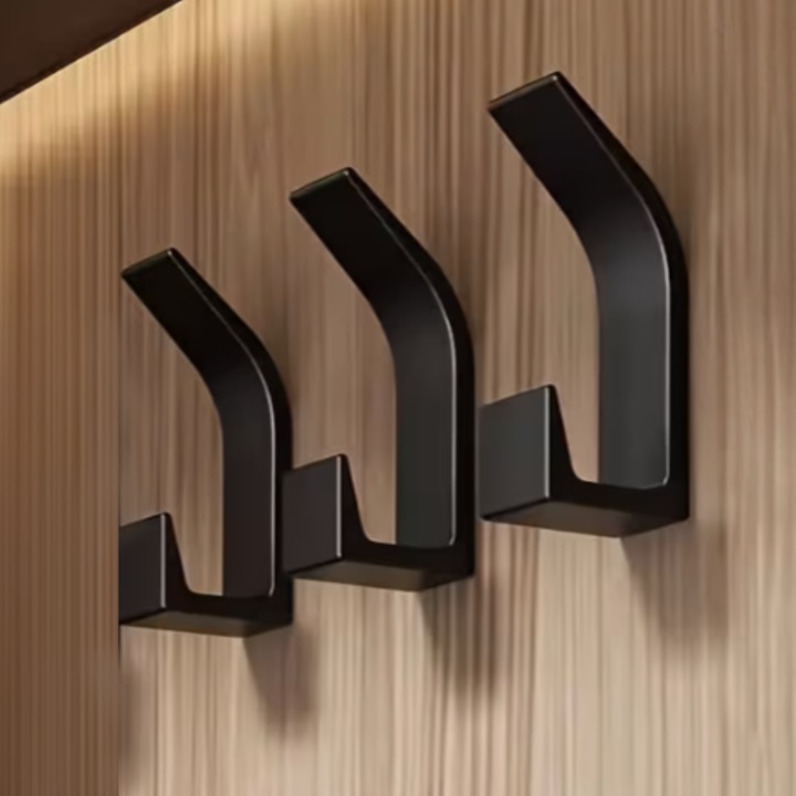 Set 3 Cuiere REVOSE, Fara gaurire, Impermeabil, Negru mat