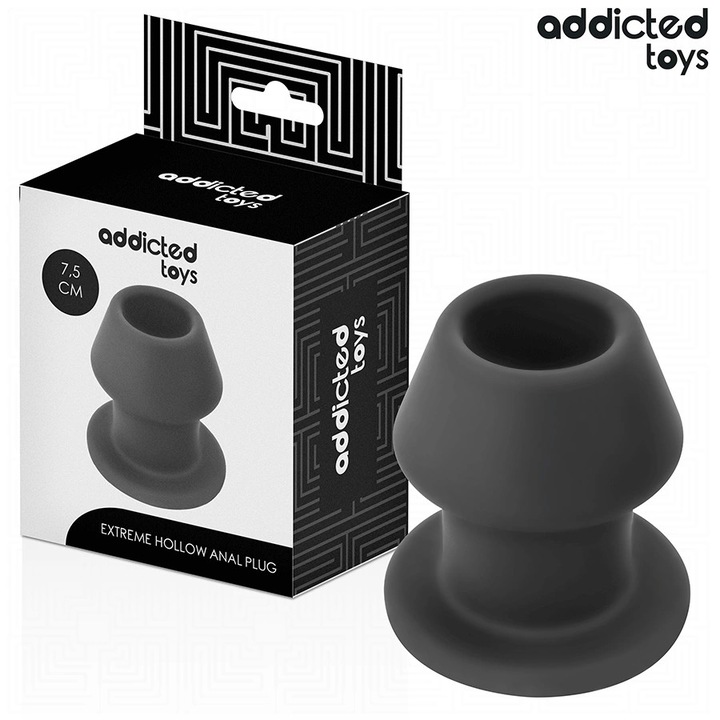 Dop anal, Addicted Toys Extreme Hollow, fekete, S, 7,5 cm