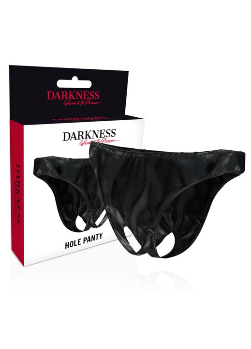 Unisex alsónadrág Darkness, nyitott design, fekete, One Size INTL