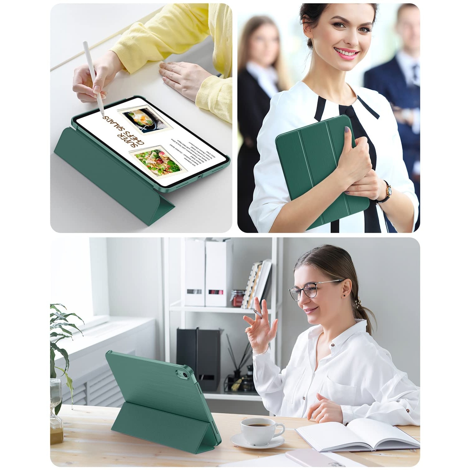 Husa tableta, 11 inch, Trezire automata, Verde, TPU moale, pentru HUAWEI Matepad SE