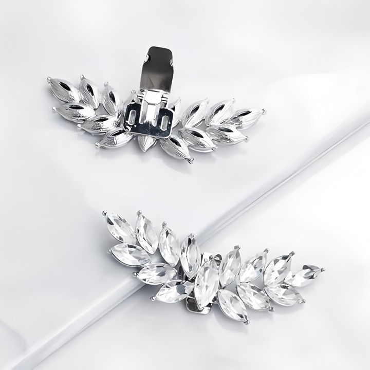 Cipőklipsz szett, BOMSTOM, ezüst, 7x2.5cm, 2 darab