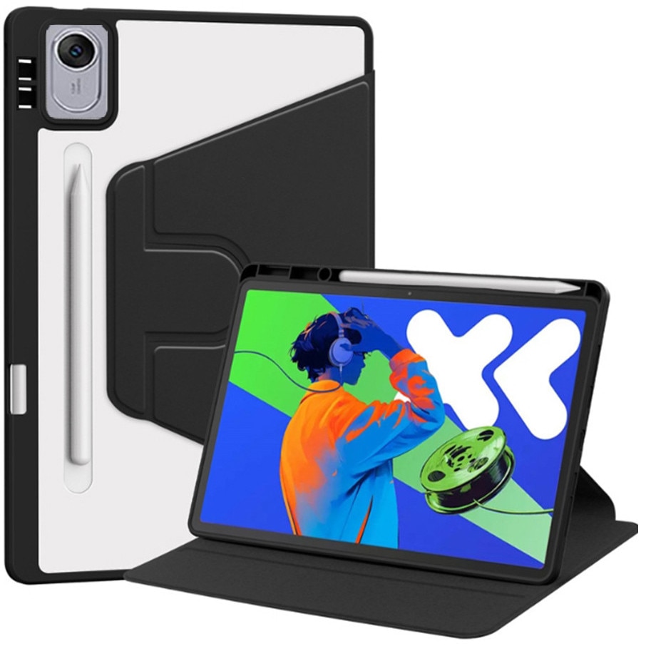 Husa tableta, pentru HUAWEI MatePad 11.5 inch/Air 11.5 inch, pentru tablete cu slot pentru stilou, acrilic 360 ° design rotativ, trezire automata / somn, Negru transparent