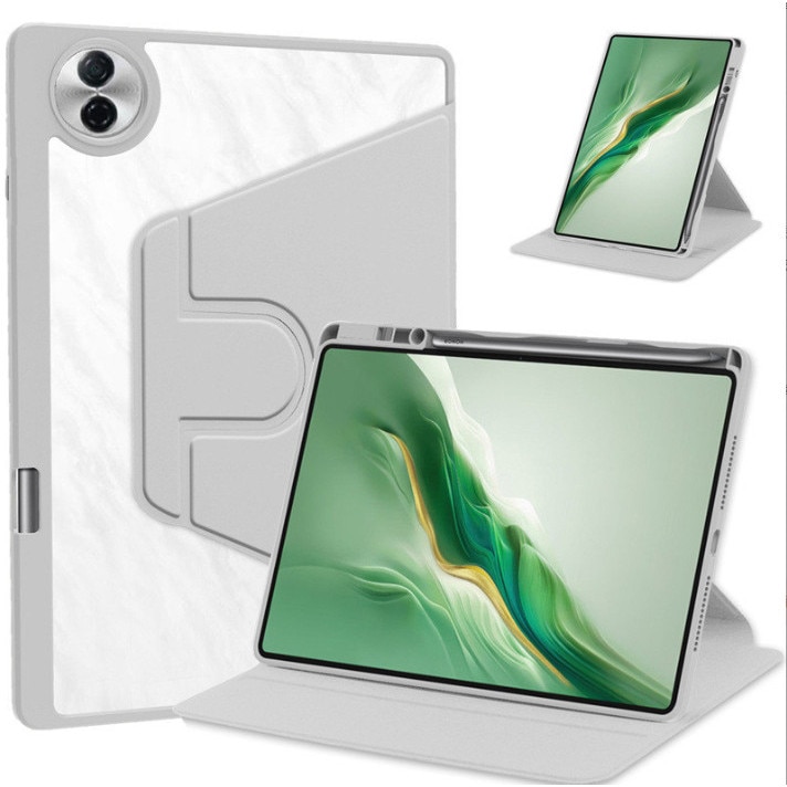 Husă tabletă pentru HUAWEI MatePad Pro 12.2, rotativă 360, cu slot pentru stilou, gri transparent
