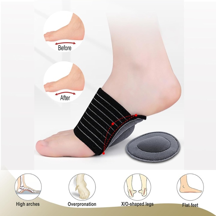 Set 2 corectoare ortopedice, Marime Universala, Unisex, Lunniquee®, Gri