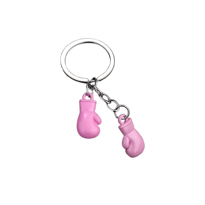 Breloc Pandantiv Manusa de Box, Tematica Sportiva, Accesoriu Fitness, roz