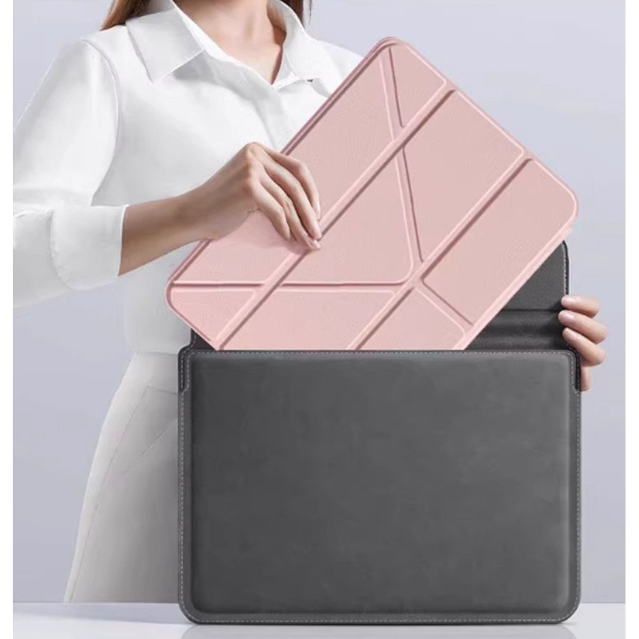 Husa tableta, pentru xiaomi Pad 7/Pad 7 Pro, Triple Fold in forma de Y Design, Multi unghi, de piele pentru tablete cu slot pentru stilou, Trezire automata / somn，Roz cald