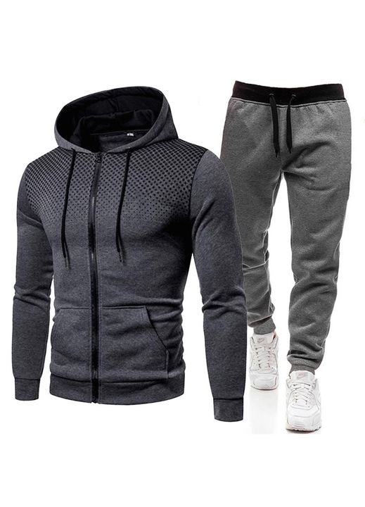 Set hanorac si pantaloni de trening pentru barbati, gri inchis