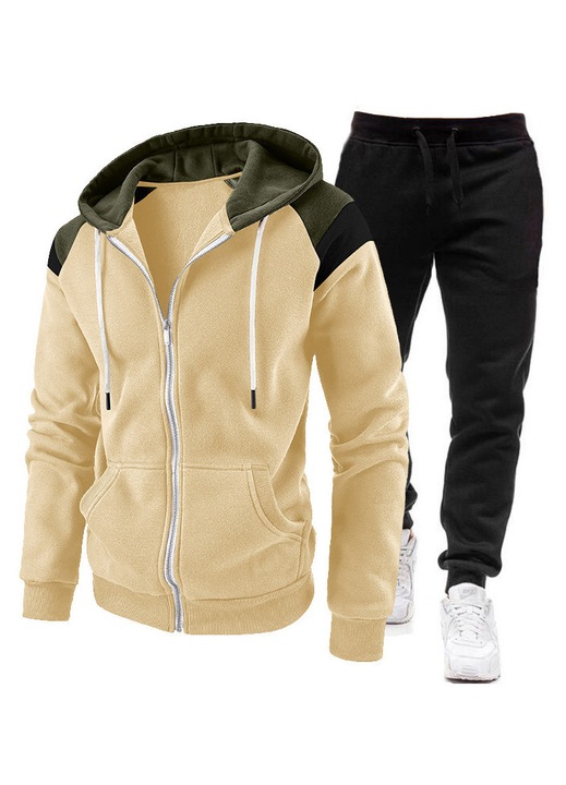 Hanorac si pantaloni de trening, bej/negru