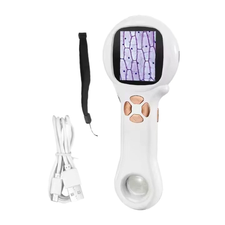 Преносим микроскоп Omelivon 2 инча бял 200x LED регулируем