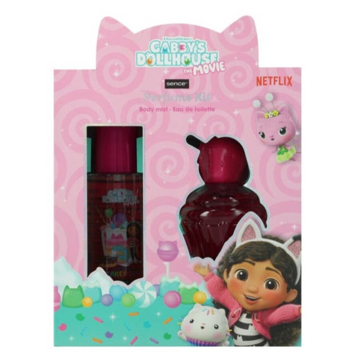 Set Cadou Parfum Sence pentru Fetite – Body Mist 100 ml si Apa de Toaleta 50 ml, Gabby’s Dollhouse, Formula Vegana