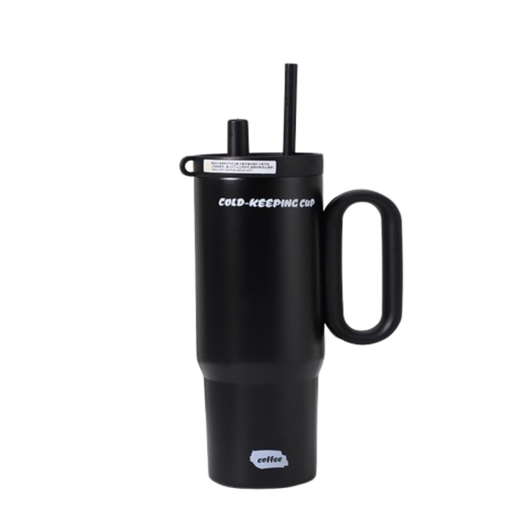 Cana termica cu maner, inox 304, 720ml, gri minimalist, albastru lac, verde padure