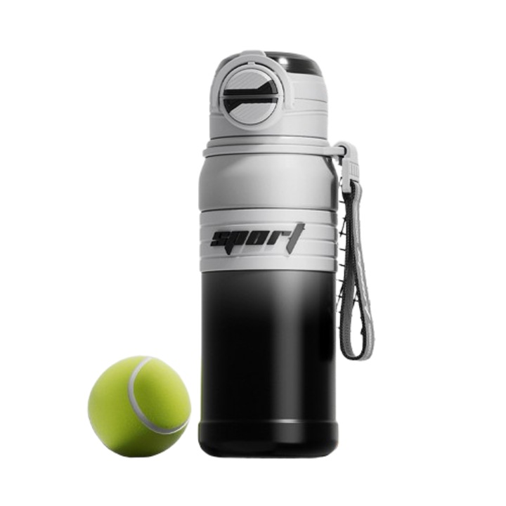 Cana termica, 316 otel inoxidabil, capacitate mare 680ml, design cu pai, pentru ciclism