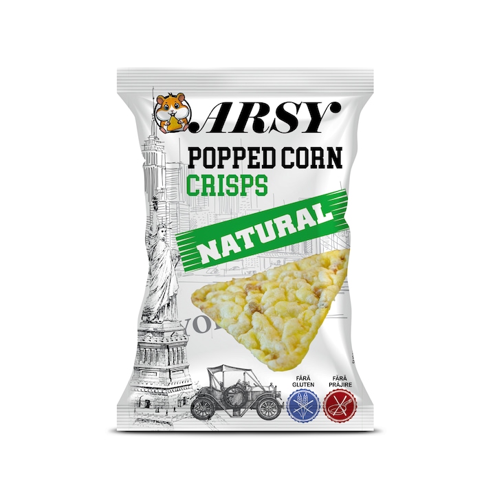 Chipsuri Arsy Popped Corn Crisps Natural 40g