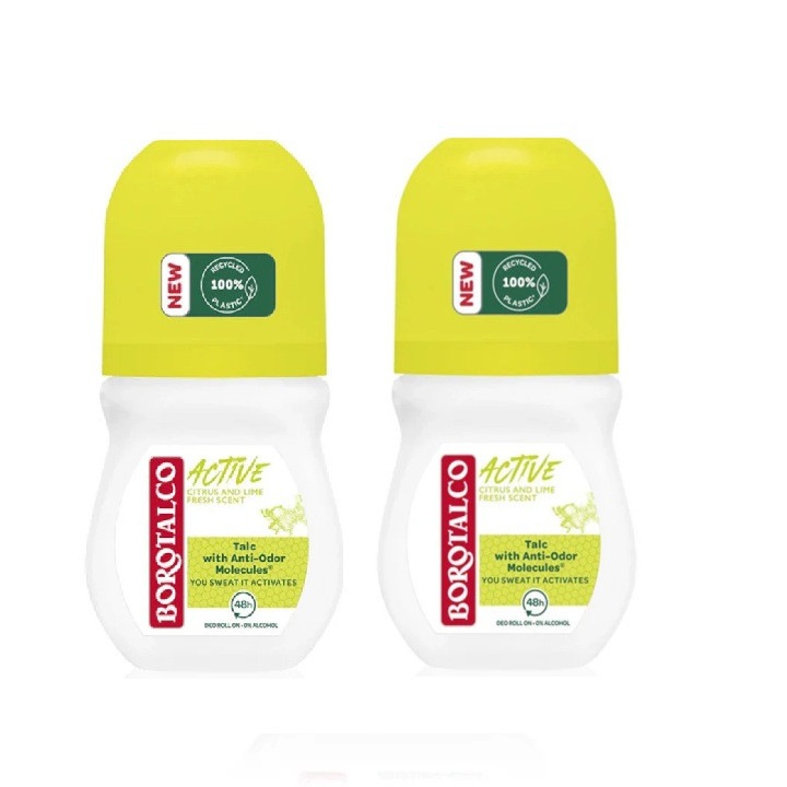Set deodorante Roll-On Borotalco Citrus&Lime, 2x50 ml, unisex