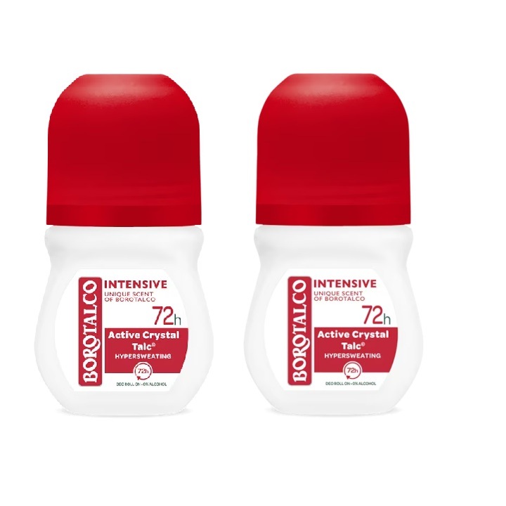 Pachet Deodorant Roll-on Borotalco Intensive, 2 x 50 ml, 0% Alcool, pentru Unisex