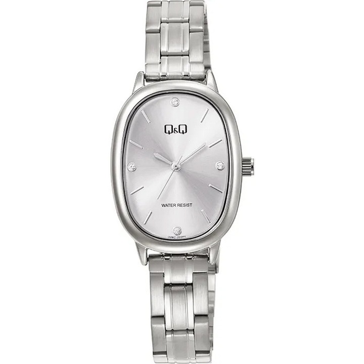 Дамски часовник Q&Q Q06C-002PY, аналогов, метална верижка