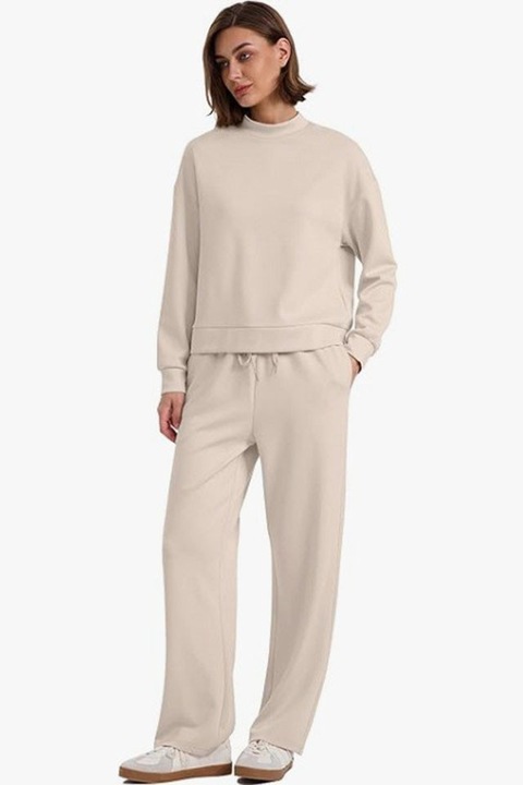 Trening lifestyle dama, BOMSTOM, confortabil, croi larg, Polyester, Marimea M, Apricot