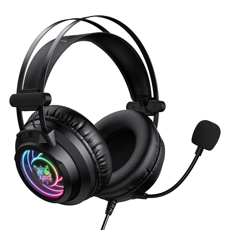 Casti gaming ONIKUMA X80, Cu fir, Drivere 50mm, Jack 3.5 mm / USB, RGB, Lungime cablu 2.2m, Negru