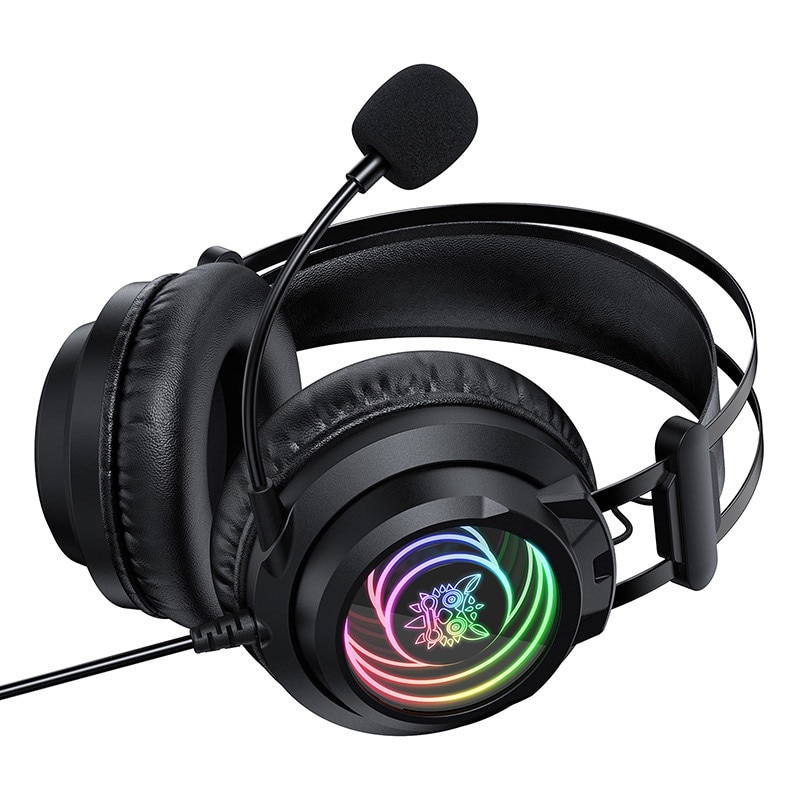 Casti gaming ONIKUMA X80, Cu fir, Drivere 50mm, Jack 3.5 mm / USB, RGB, Lungime cablu 2.2m, Negru