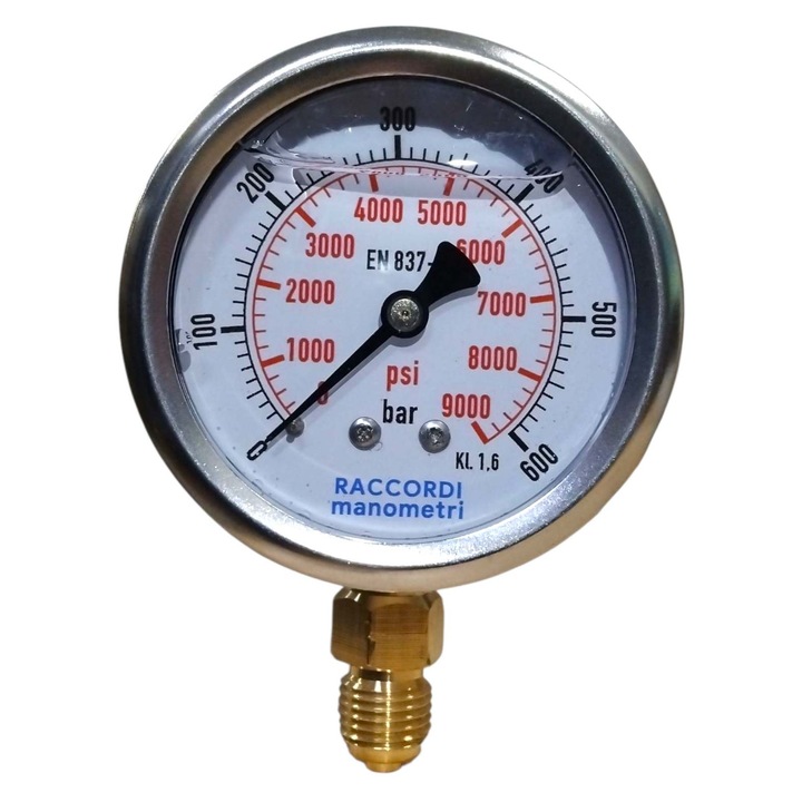 MG1-63 alsó csatlakozású radiális nyomásmérő, 600 bar, 10 darab, 63 mm, rozsdamentes acél