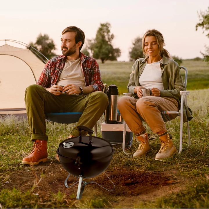 Преносима скара на дървени въглища - Идеална за къмпинг