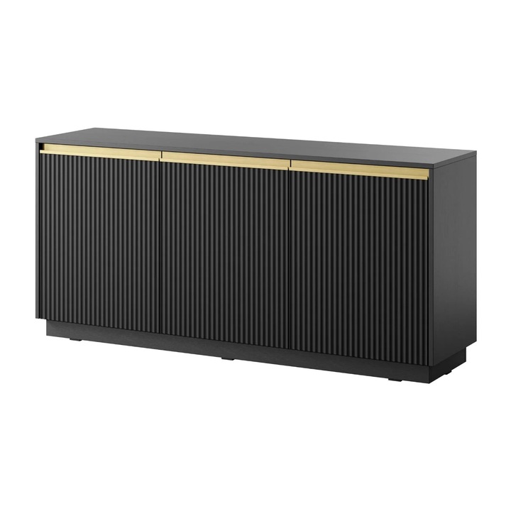 Bufet, Furnlux, Royal, negru, 154x72x39 cm