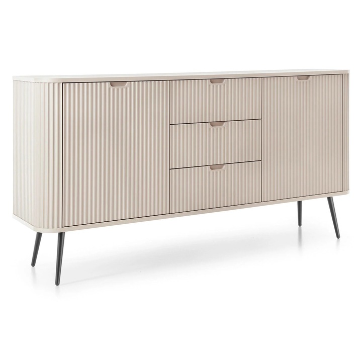 Bufet, Furnlux, Zova, crem deschis, 3 sertare, 2 usi, 168x87x39 cm