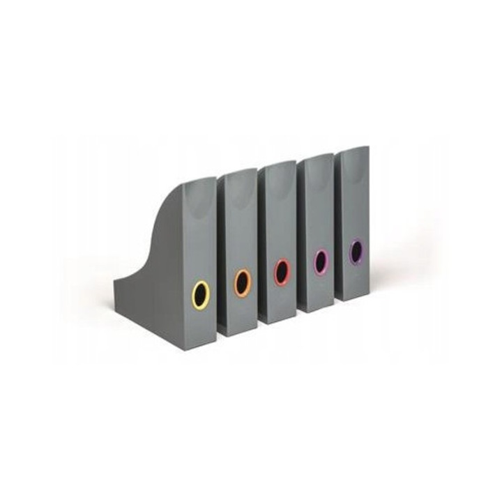 Set 5 Cutii pentru Documente A4 Durable Varicolor, Plastic, Dimensiuni 73x306x241mm, Multicolor