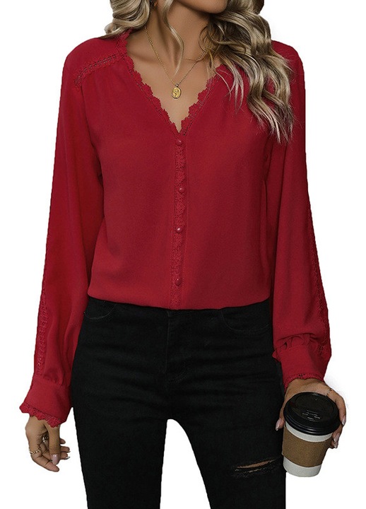 Női felső, piros, elegáns, sokoldalú, M INTL