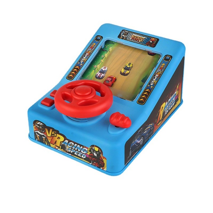 Волан за състезания за деца Racing Adventure, конзола за симулация на шофиране, с електрически звукови ефекти, син, 1 бр.