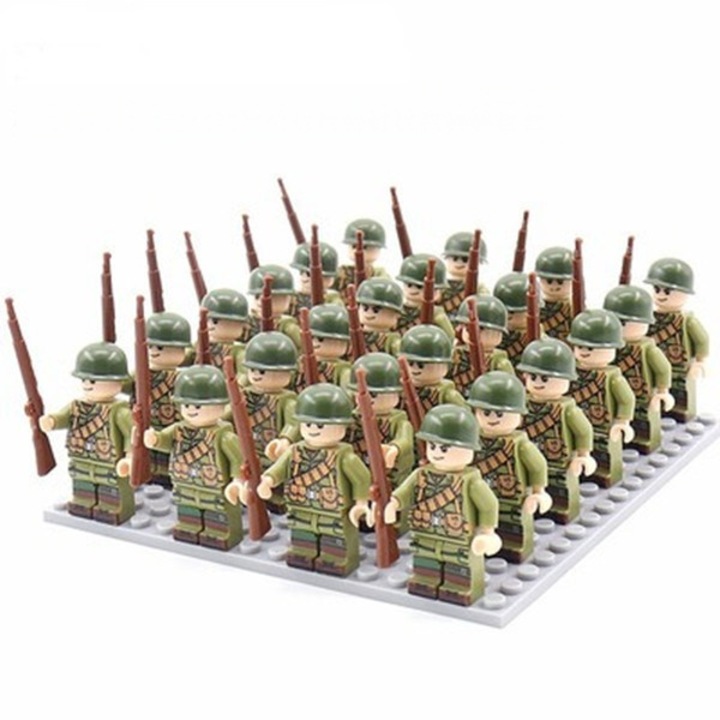 24 darabos forradalmi katona miniatűr figurakészlet, oktató miniatűr figurák, műanyag, fiúknak, 3 éves kortól