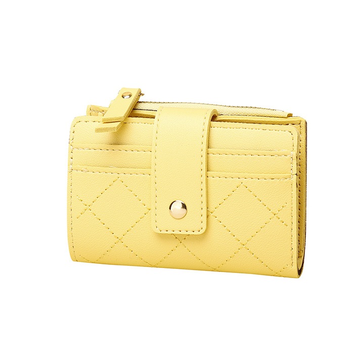 Portofel dama, portofel cu monede, compartimente pentru carduri, culoare solida, dimensiuni compacte