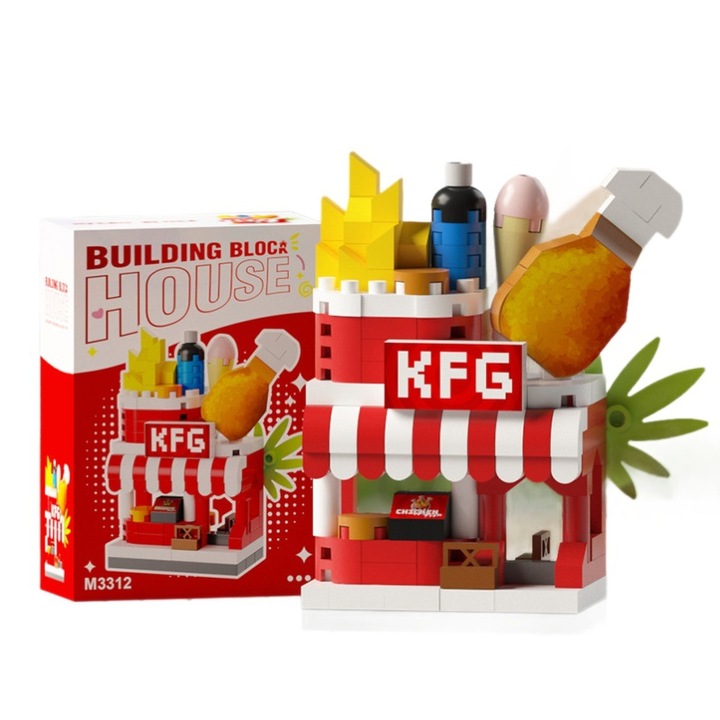 LEGO Строителен комплект М3312 - Магазин за пържено пиле, 200 части, комплект цветни кутии