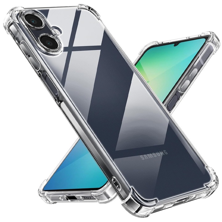 Калъф от най-висок клас AntiShock за Samsung Galaxy A07, гъвкав силикон, TPU броня, уникална дълготрайна технология против пожълтяване с двойно инжектиране, ултра богат и първокласен завършек, прозрачен