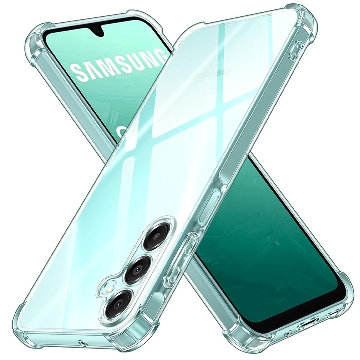 Калъф Top-Grade AntiShock за Samsung Galaxy A17, гъвкав силикон, TPU броня, Double Injected Unique Long-lasting Anti-Yellowing Tech, ултра богат и първокласен завършек, прозрачен