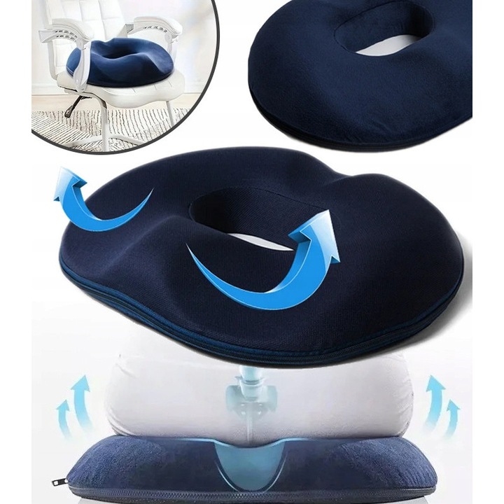 Ortopéd ülőpárna lyukkal, a fájdalomcsillapításért - autóba, irodába, otthonra